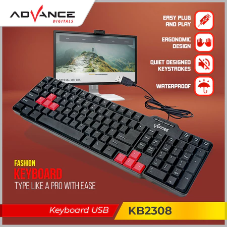Advance KB2308 Keyboard Votre Murah berkualitas Bisa Untuk Game Berat Garansi 1 tahun