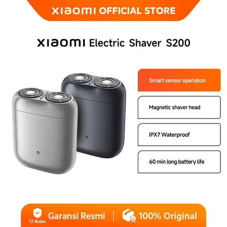 Xiaomi Electric Shaver S200 | Mata pisau dua alur | Kepala cukur lepas pasang | IPX7 Anti Air | Sens