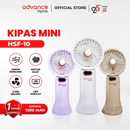 Advance Kipas Angin Mini Turbo HSF-10 High-speed Display LED Adjustable Fan Garansi Resmi 1 Tahun