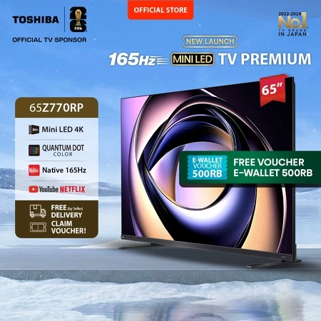 Toshiba TV 65" UHD Smart TV - Dolby Vision IQ + Gaming Atmos Regza ZR AI 2.1.2 Surround Eilex 4