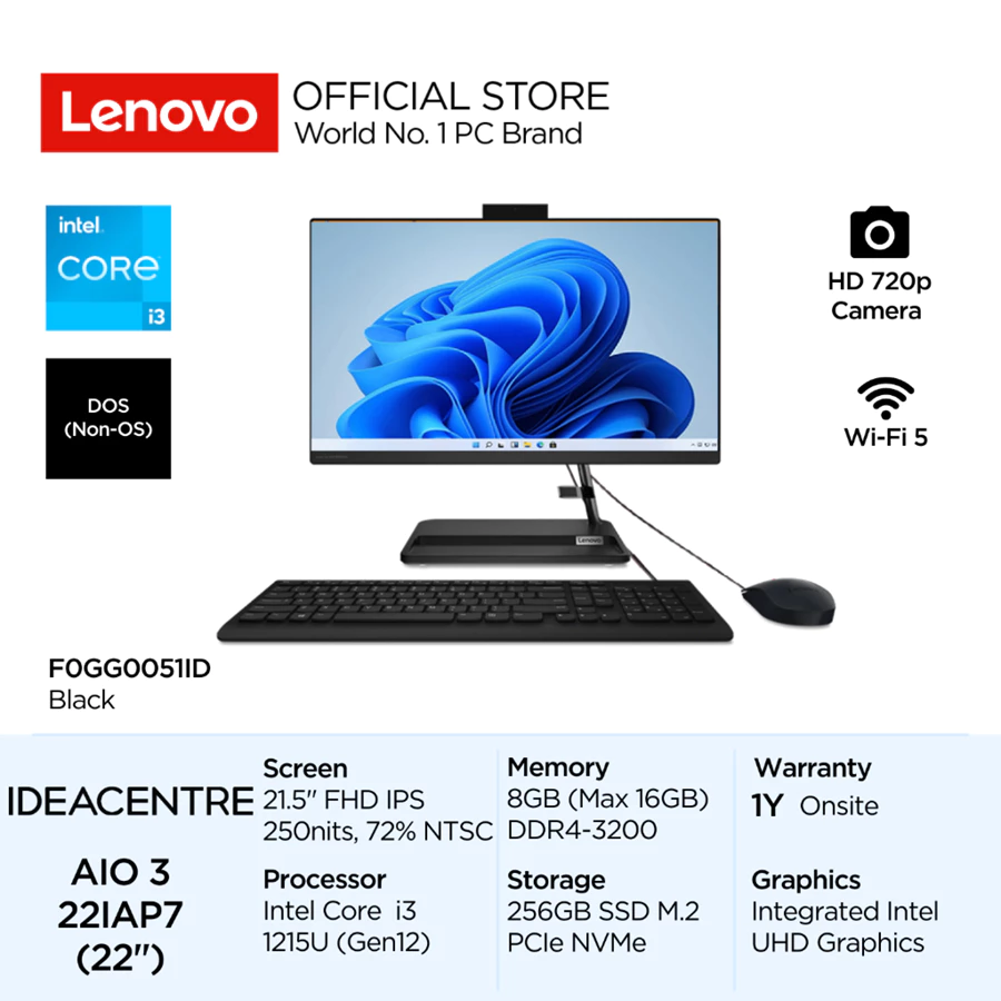 Lenovo PC IdeaCentre AIO 3i 22IAP7 I
