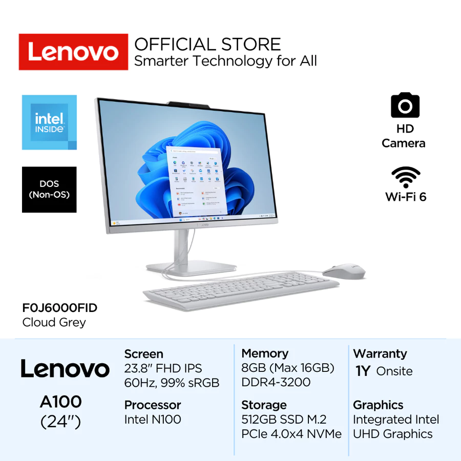 Lenovo PC AIO A100 0FID Intel N100 D