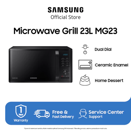 Samsung MG23K3505AK Microwave Grill 23 L Praktis Ekonomis Hemat Listrik Samsung Official Store