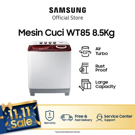 Samsung Mesin Cuci 2 Tabung, 8.5 Kg - WT85H3210MG Praktis Hemat Energi Samsung Official Store
