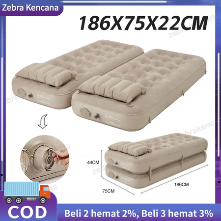 Sleefy Matras Tidur Kasur Angin Pompa Tiup Double Air Bed / Kasur Angin Termasuk Bantal kasur angin