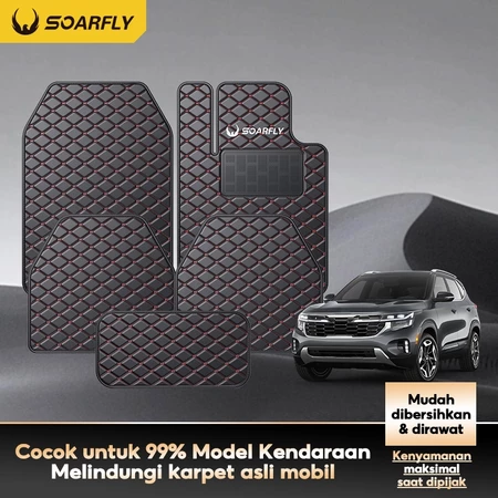 SOARFLY Karpet Universal Car Mats Leather 5pcs-karpet Mobi Kulit Waterpro of Premium 4 Warna