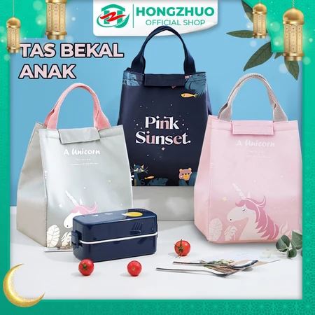 Hongzhuo Tas Bekal Anak Karakter Lunch Cooler Bag Tahan Panas Tas Kotak Bekal Makan Anak Sekolah
