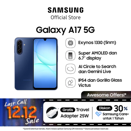 Samsung Galaxy A17 5G 8/256GB Exynos 1330 6,7 Inchi - Blue Samsung Official Store