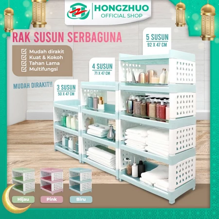 Hongzhuo Rak susun / Rak Apartemen 3, 4 , 5 Susun / Rak Serbaguna / Rak Multifungsi / Rak Dapur