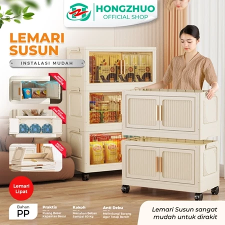 Hongzhuo Lemari Susun Serbaguna Rak Penyimpanan Tingak Rack Organizer Multifungsi