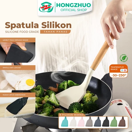 Hongzhuo Sutil Spatula Silikon Tahan Panas Anti Panas Anti Lengket 4 Warna High Quality Hongzhuo Off