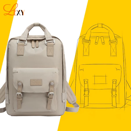 LEXY Doughnut Macaroon Backpack Tas Sekolah Wanita Anti Air Tas Ransel Laptop 16 inch Lexy Official 