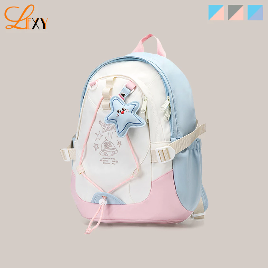 LEXY Ransel Wanita Tas Sekolah Backpack Fashion Korea Waterproof Tas Punggung SMP/SMA Premium Lexy O