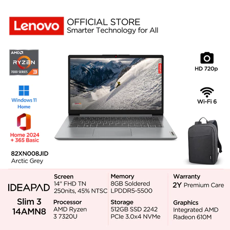 Lenovo IdeaPad Slim 3 14AMN8 AMD Ryz