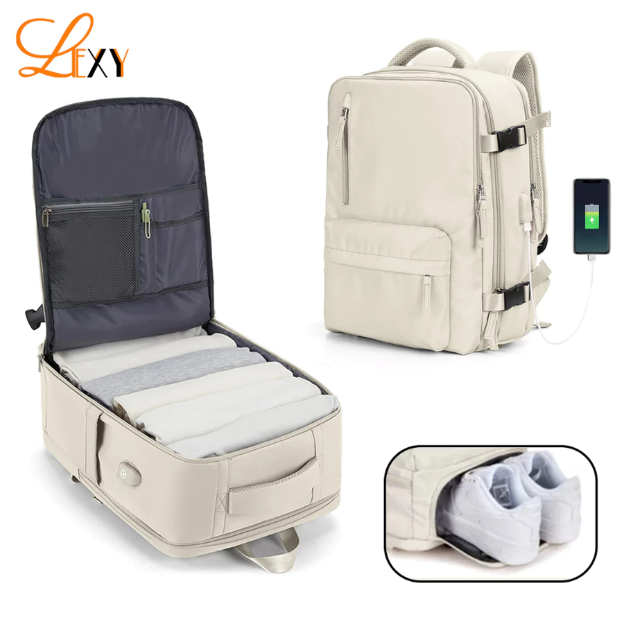 Lexy Tas Ransel Travel Backpack Wanita Multi-fungsi Waterproof Laptop Backpack 16 Inch 35-55 Liter L