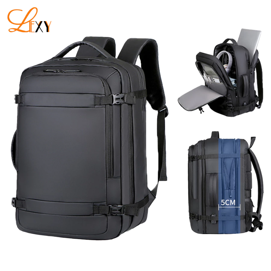 LEXY Expandable Tas Punggung Pria Tas Ransel Laptop 16 inch Multi Fungsi Travel Backpack USB Port Le