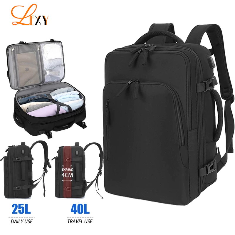 LEXY Tas Ransel Traveling Wanita Pria Multifungsi Anti Air Kapasitas Besar Yang Dapat Diperluas Lexy