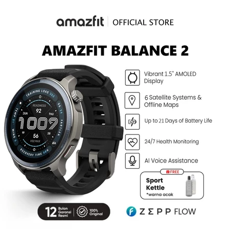 Amazfit Balance 2 Smart Watch 47mm 1.5 Sapphire Glass Screen Display |GPS |Map guide|170+ Sport func