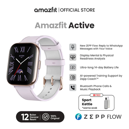 Amazfit Official Active 42mm Smartwatch 1.75" HD AMOLED DisplayGPS 120+ Sports Mode Amazfit Off