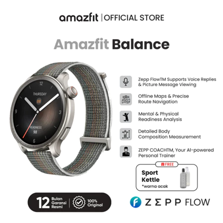 Amazfit Official Balance 46mm SmartWatch Bluetooth Phone Call AI Fitness Coach Sleep & Health Tracke