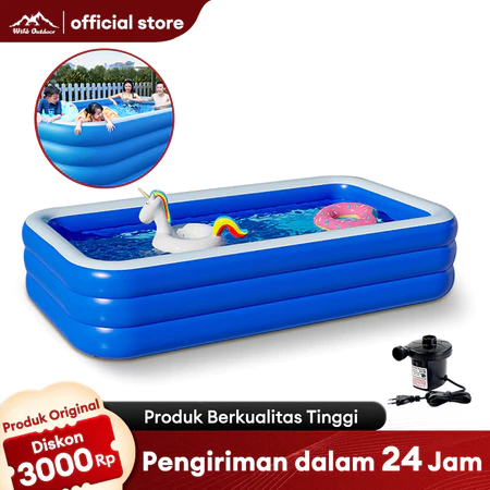 WTHB Outdoor Kolam Renang Anak Jumbo 3 Rings Kolam Renang Keluarga Tiup Besar Family Inflatable Swimming Pool Luar Ruangan