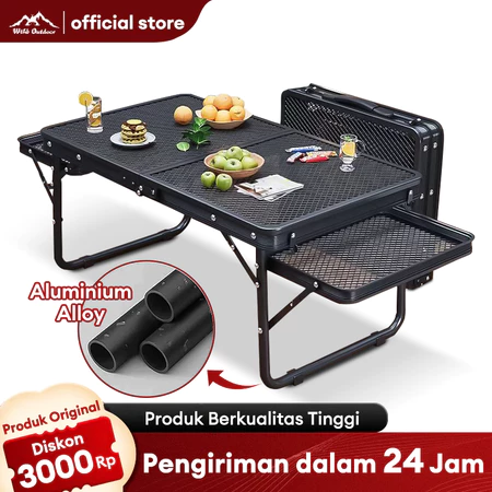 WTHB Outdoor Meja lipat Grid Aluminu