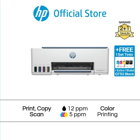 Printer HP Smart Ink Tank 525 / 520 / 580 All in One Print Scan Copy USB Fotocopy Color Colour Warna Garansi 2 Tahun Promo Murah HP Official Store