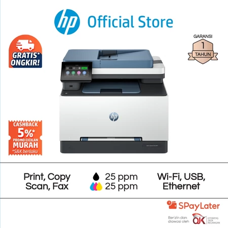 Printer HP Color LaserJet Pro MFP 3303fdw Print Copy Scan Fax Wireless Wifi Color Colour Warna Garansi 1 Tahun Promo Murah Gratis Ongkir HP Official Store