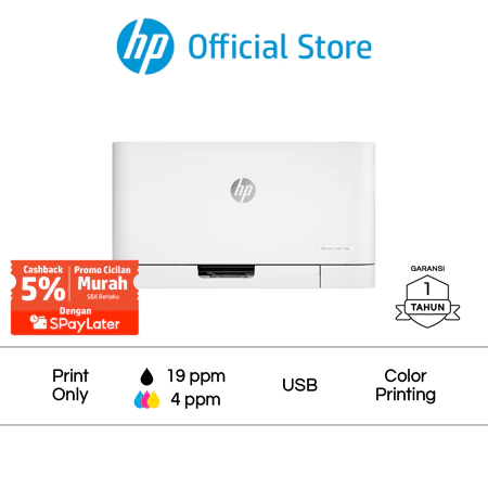 Printer HP Laser 150a / 150nw Print Only USB / Wifi Color Colour Warna Garansi 1 Tahun Promo Murah Gratis Ongkir HP Official Store
