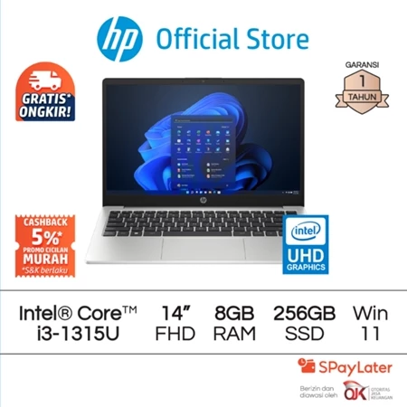 Laptop HP 240 G10 Core i3 UHD 8GB RAM 256GB SSD Windows 11 14 Inch Intel Garansi 1 Tahun Promo Murah Gratis Ongkir HP Komputer Official Store