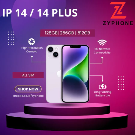 IPhone14 128GB 256GB mulus 99-100% Original Second 14 128GB 256GB Bergaransi Cocok Buat Tiktok Shopee Video Live Streaming Zyphone Iphone Store