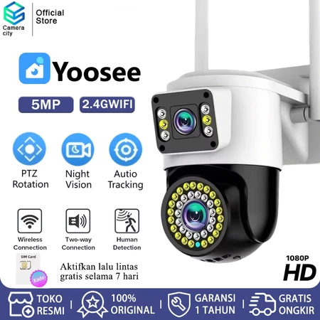 CAMERACITY CCTV 8MP Dual Lens PTZ 355° - Vision Malam Warna & Inframerah 30m Rotasi Otomatis IP66 Outdoor Kamera Pengintai Cameracity Official Store