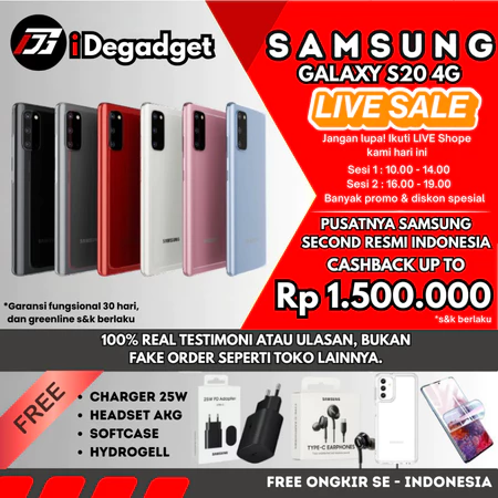 SEIN | Samsung Galaxy S20 8/128GB Second Original Elegan Original Garansi Resmi Ideponsel Store