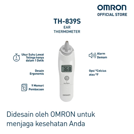 Omron Ear Thermometer TH-839 Cek Suhu Telinga Omron Official Shop