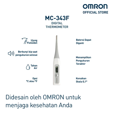 OMRON Digital Thermometer MC-343F Cek Suhu Badan Tubuh Omron Official Shop