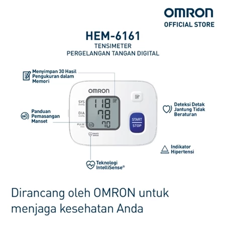 Omron Wrist Blood Pressure Monitor HEM 6161 Digital Official Store