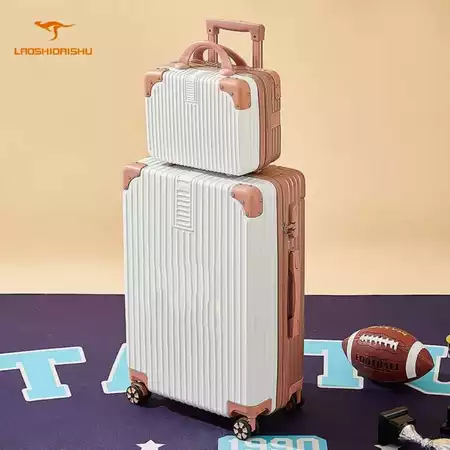 Laoshidaishu Koper mini wanita 18 Inch koper kabin USB charger 20 Inch Kapasitas besar 24 Inch koper cup holder Laoshidaishu Official Store