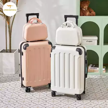 Laoshidaishu Koper Kabin 20 Inch klasik Tas Travel bag Ringan Beroda Empat dan Bisu 24 Inch Koper ABS anti pecah Laoshidaishu Official Store