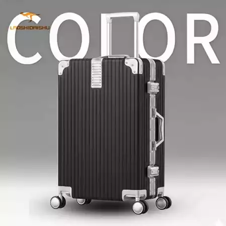 Laoshidaishu koper kabin 20 Inch Kunci TSA Bagasi Bingkai Aluminium 24 Inch 4 Roda Rotasi 360 Derajat Laoshidaishu Official Store