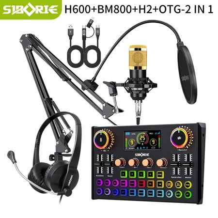 Siborie Soundcard H600+BM800 Mic+H2 